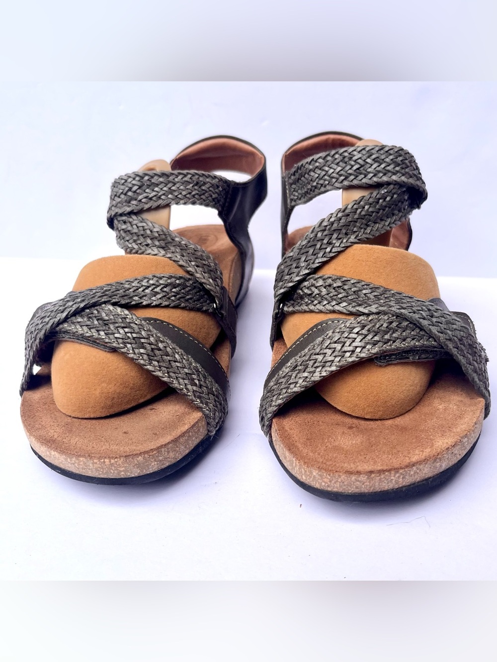 Taos Trulie Leather Sandals Comfort Shoes Braided Strap Boho Slingback 39 8-8.5 - Picture 10 of 13